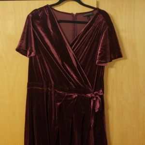 Lane Bryant Wine Velvet Dress